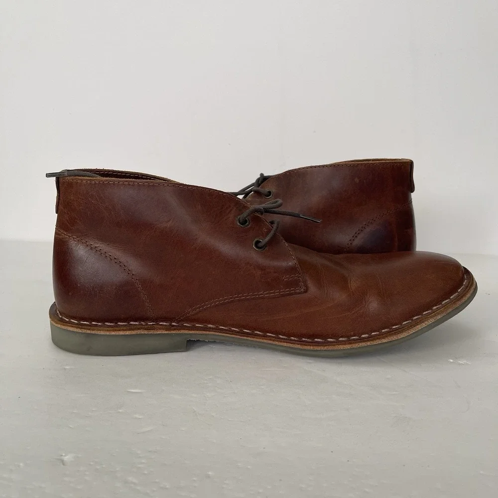 Franco Fortini Dade Brown Leather Chukka Dress Boots Shoes Mens 10 Career‎